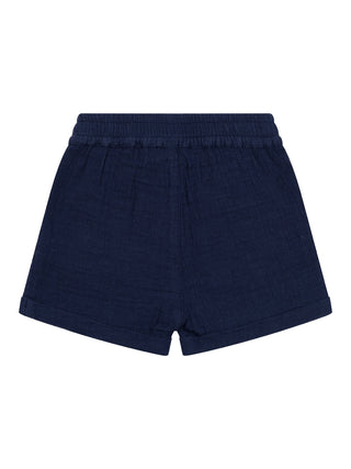 Shorts aus Baumwollgaze – Marine