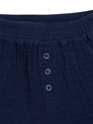 Shorts aus Baumwollgaze – Marine