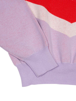 Colorblock Pullover - Lila/Orange