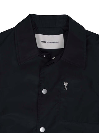 Schwarze Ami De Coeur Nylon-Jacke mit Knöpfen