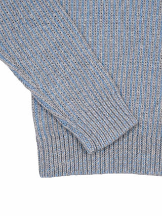 Gerippter Strickpullover mit Kompass-Logo - Blau