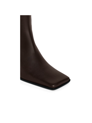 Kniehohe Lederstiefel Braun
