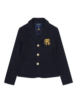Blazer mit Logo-Stickerei - Navy