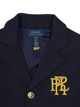 Blazer mit Logo-Stickerei - Navy