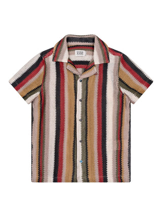 Gestreiftes Strickhemd - Multicolor