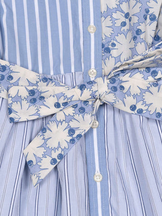 Sommerkleid aus Baumwollpopeline - Blau