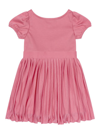 Plissé Kleid mit Puffärmeln - Rosa
