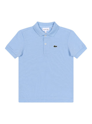 Piqué-Poloshirt mit Logo - Hellblau