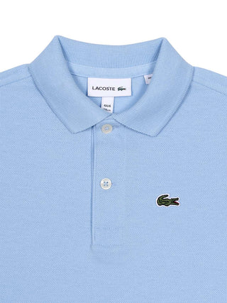 Piqué-Poloshirt mit Logo - Hellblau