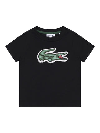 T-Shirt mit Logo-Patch - Schwarz