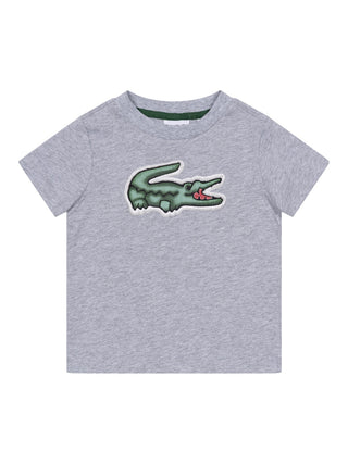 T-Shirt mit Logo-Patch - Grau
