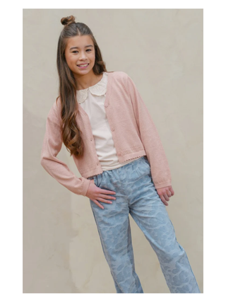 Derby Cardigan Old Pink