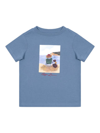 T-Shirt mit Polobär-Motiv – Blau