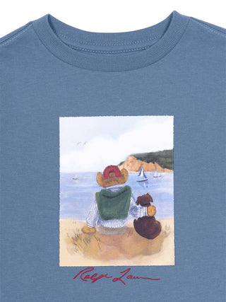 T-Shirt mit Polobär-Motiv – Blau