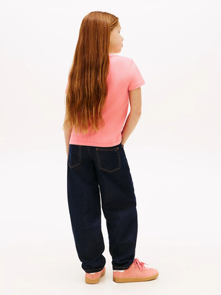 Jersey-T-Shirt mit strukturiertem Logo - Tropical Blush