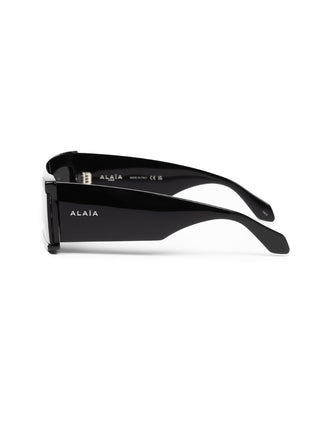 Breite Sonnenbrille in Schwarz