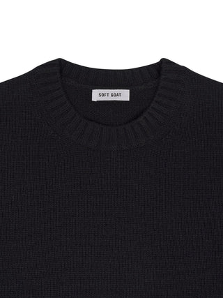 Chunky Rundhalspullover in Navy