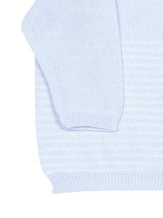 Wickelpulli mit Streifen - Hellblau
