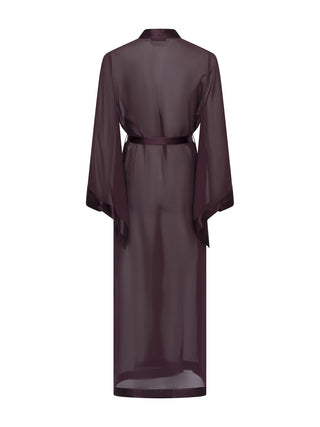 Langer Kimono aus braunem Chiffon