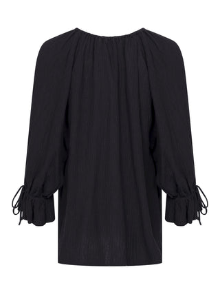 Rose Weave Bluse in Schwarz