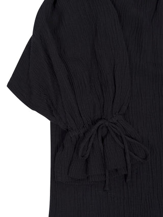 Rose Weave Bluse in Schwarz