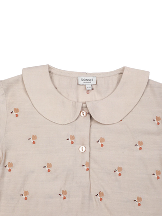Nesa Blouse - Hummingbirds - Soft Taupe