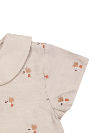 Nesa Blouse - Hummingbirds - Soft Taupe