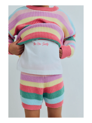 Canela Short Flamingo Pink Multicolor Stripes