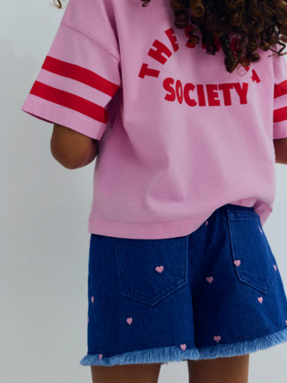 Lys Short Hearts Light Denim