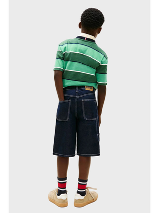 Baggy Rinse Denim-Shorts - Dunkelblau