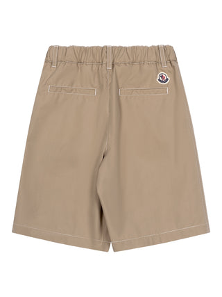 Bermuda Shorts mit Logo aus Popeline - Beige