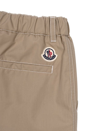 Bermuda Shorts mit Logo aus Popeline - Beige