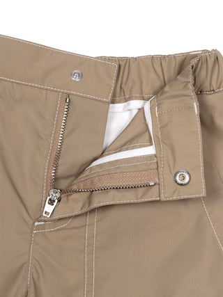 Bermuda Shorts mit Logo aus Popeline - Beige