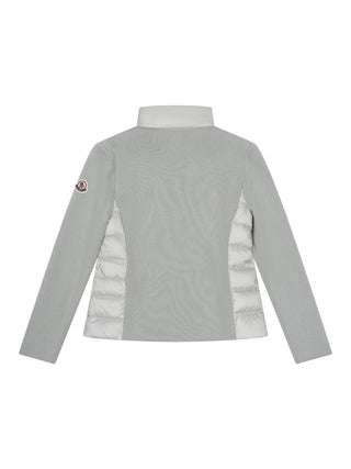 Wattierter Cardigan aus Wolle - Hellgrau