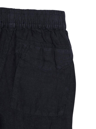 Leinenshorts mit Logo - Navy