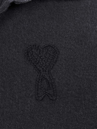 Schwarzes gestricktes Ami De Coeur Überhemd aus Baumwolle