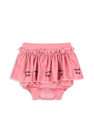 Bobbi Badeshorts mit Volant - Mahogany Rose