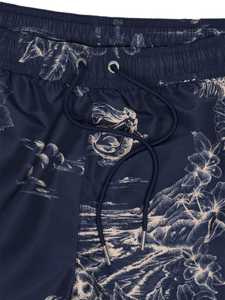 Badehose mit tropischem Print