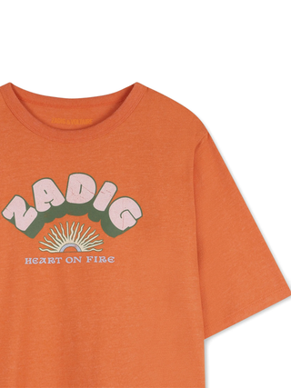 Niels T-Shirt mit grafischem Print - Orange