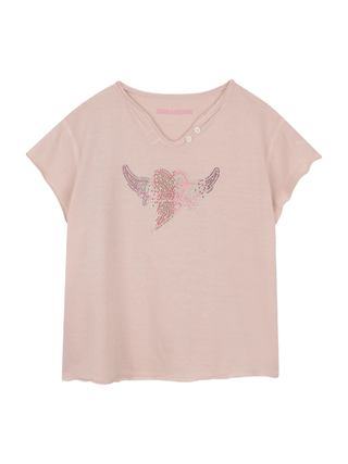 Boxo T-Shirt mit Strass-Motiv - Rosa