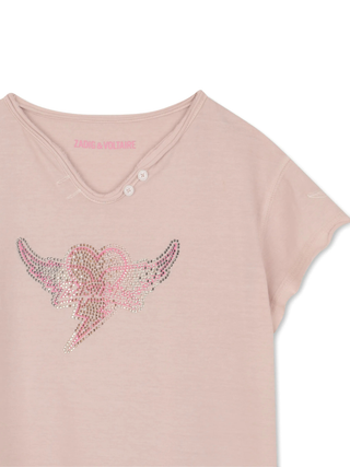 Boxo T-Shirt mit Strass-Motiv - Rosa