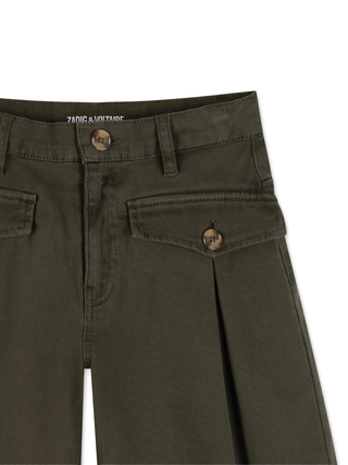 Carol bestickte Shorts mit Falten - Grün