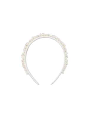 Satin Haarreif mit Perlen