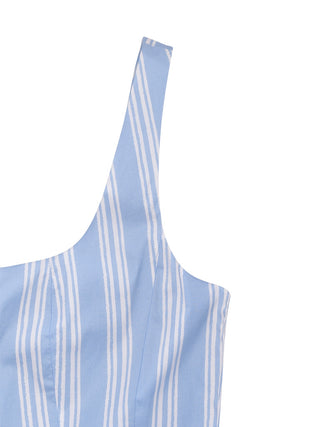 Wells Midi-Kleid in Blau mit Streifen
