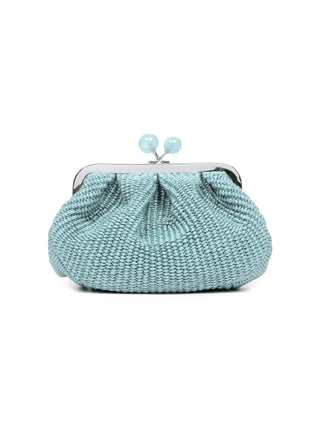 Kleine Pasticcino Bag in Bast-Optik - Petrol