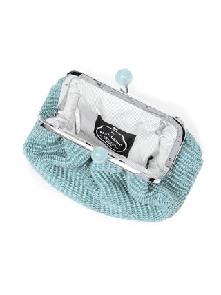 Kleine Pasticcino Bag in Bast-Optik - Petrol