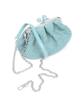 Kleine Pasticcino Bag in Bast-Optik - Petrol