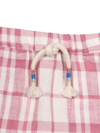 Gola karierte Shorts - Rosa