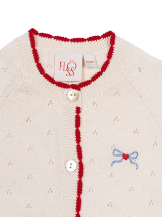 Kaya Pointelle Cardigan - Soft White