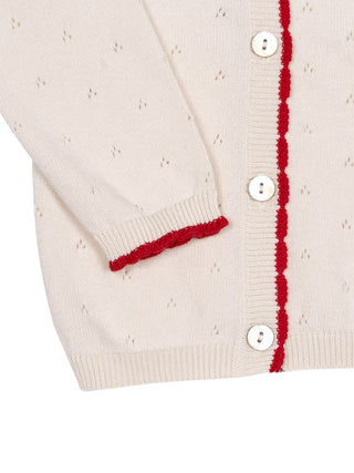 Kaya Pointelle Cardigan - Soft White